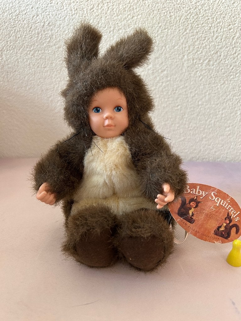 Anne Geddes pluche pop baby eekhoorn vintage 1998 met tag, Ophalen of Verzenden, Zo goed als nieuw, Canton Road, KLN, Hong Kong