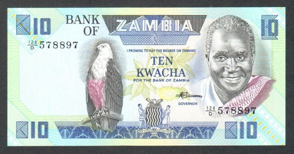 Bankbiljet - Zambia 10 Kwacha 1986 - UNC., Ophalen of Verzenden, Zambia, Los biljet