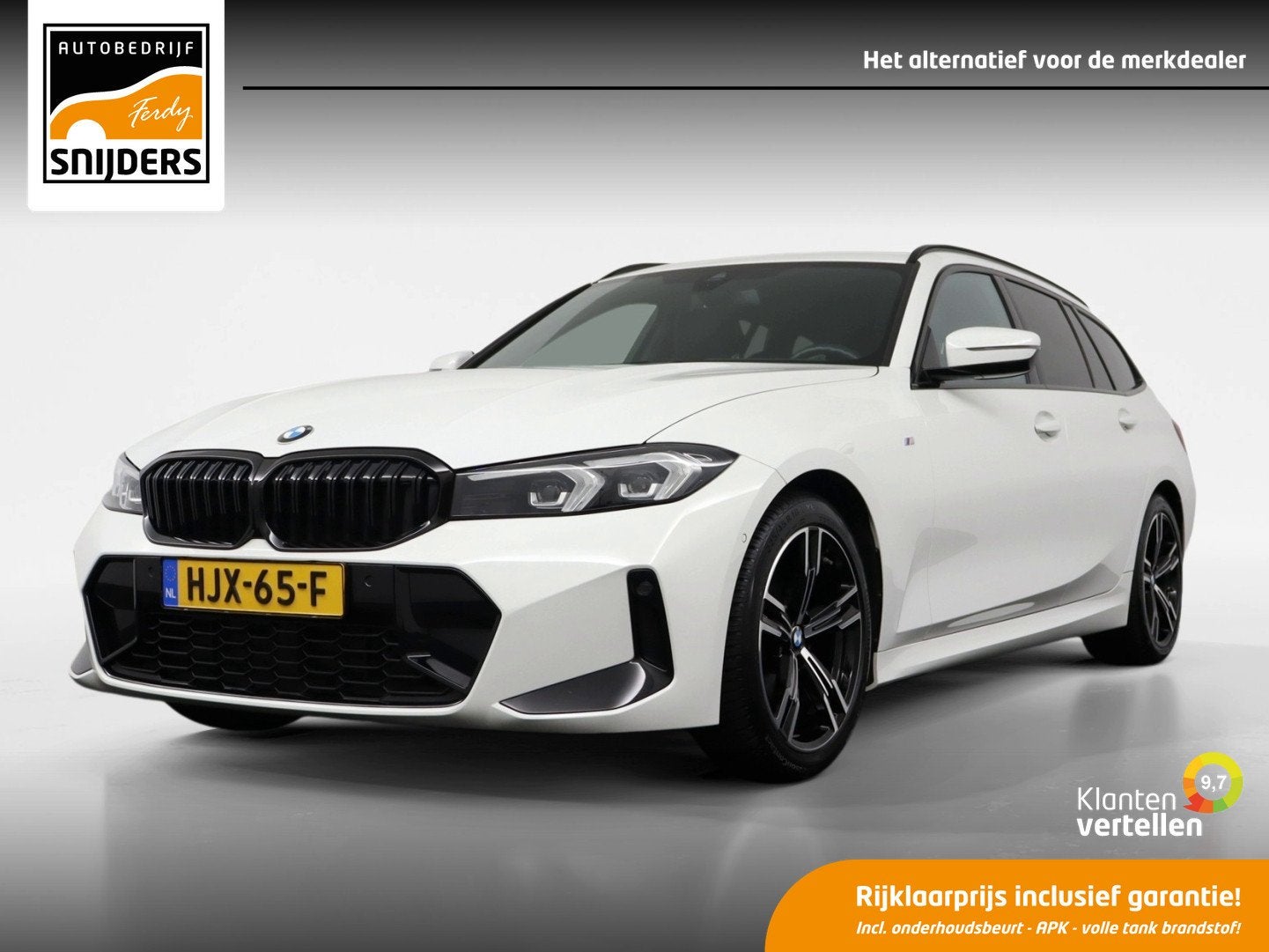 BMW 3 Serie Touring 318i M-Sport Pro Shadowline | AlpinWeiss, Gebruikt, Wit, Geïmporteerd, 750 kg