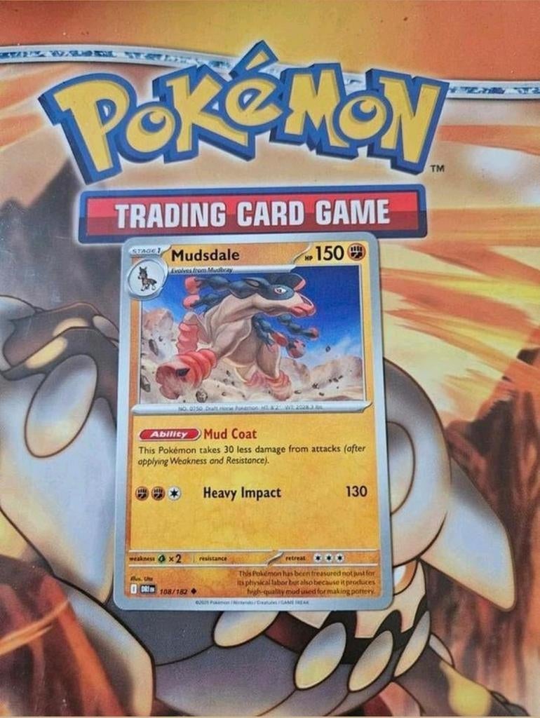 Mudsdale 108/182 Destined Rivals pokemon kaart nm, Ophalen of Verzenden, Zo goed als nieuw, Losse kaart