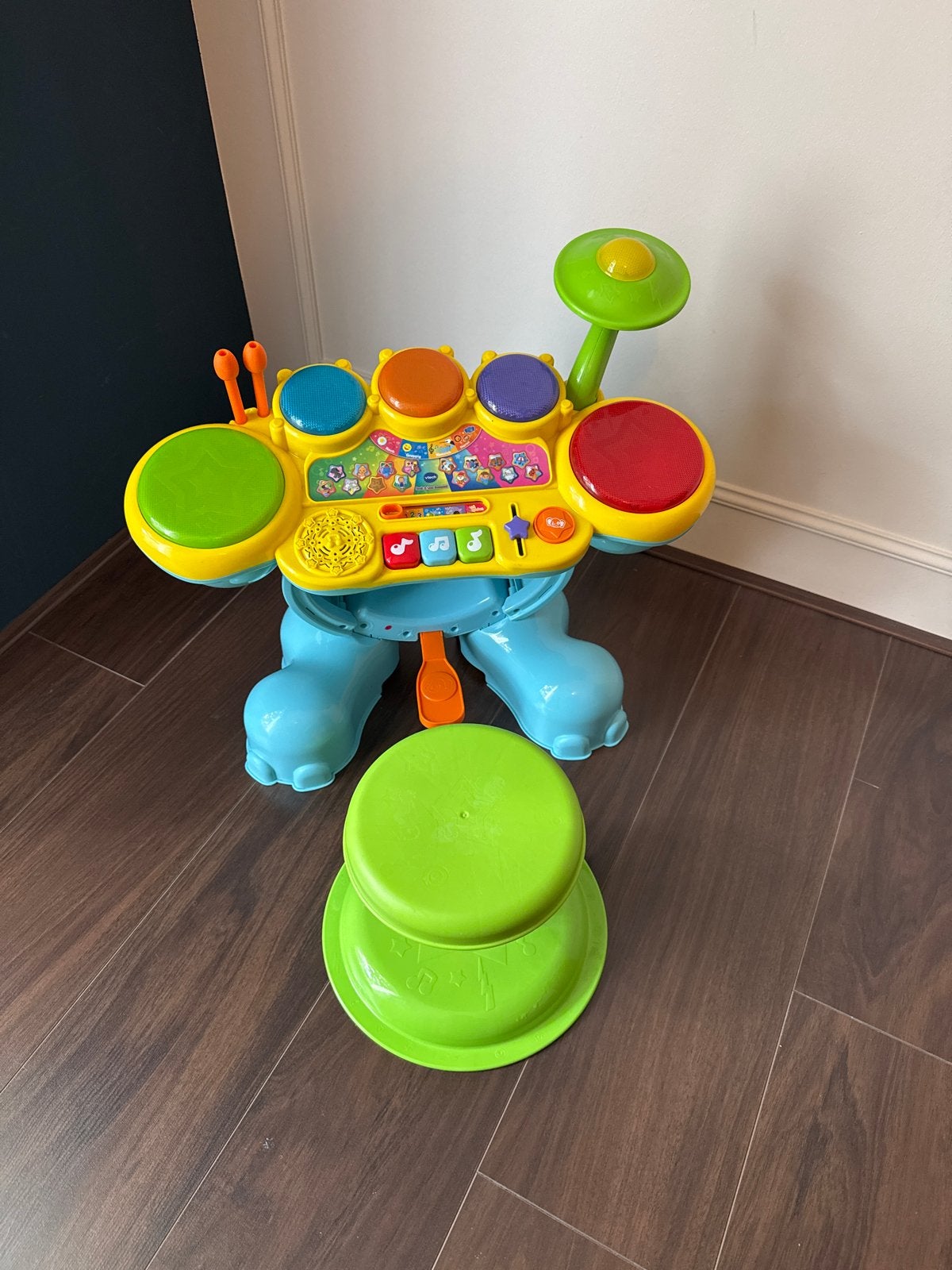 VTech Baby Muziek Drumstel met Krukje, Ophalen, Gebruikt, Overige typen, Met licht