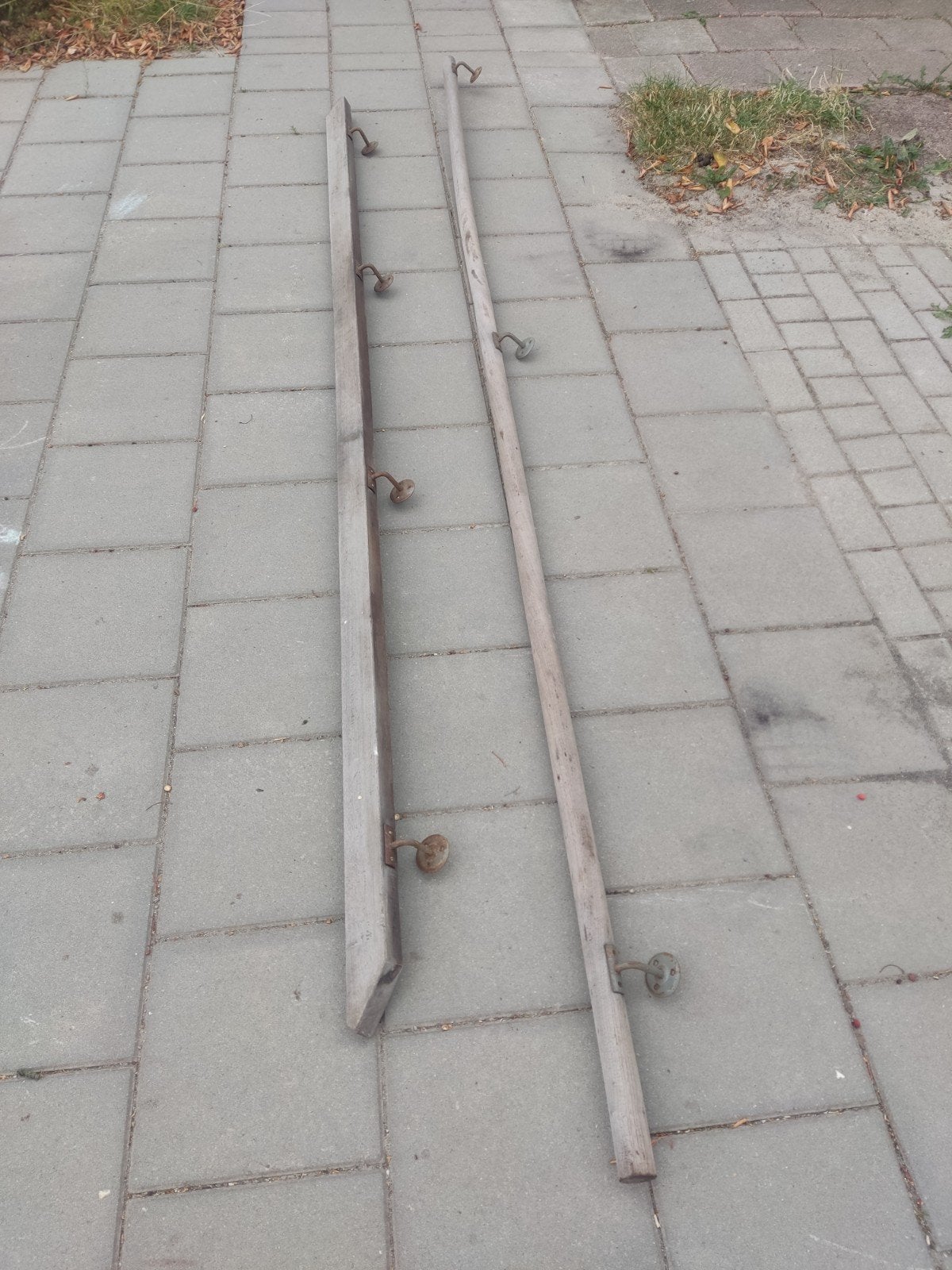 2 hardhouten trapleuningen, Ophalen, Overige materialen, Gebruikt, Overige typen