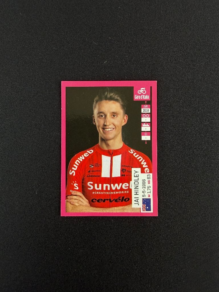 Jai Hindley Panini 102 Giro d'Italia 2019 Sticker Sunweb, Verzenden, Zo goed als nieuw, Overige sporten, Poster, Plaatje of Sticker