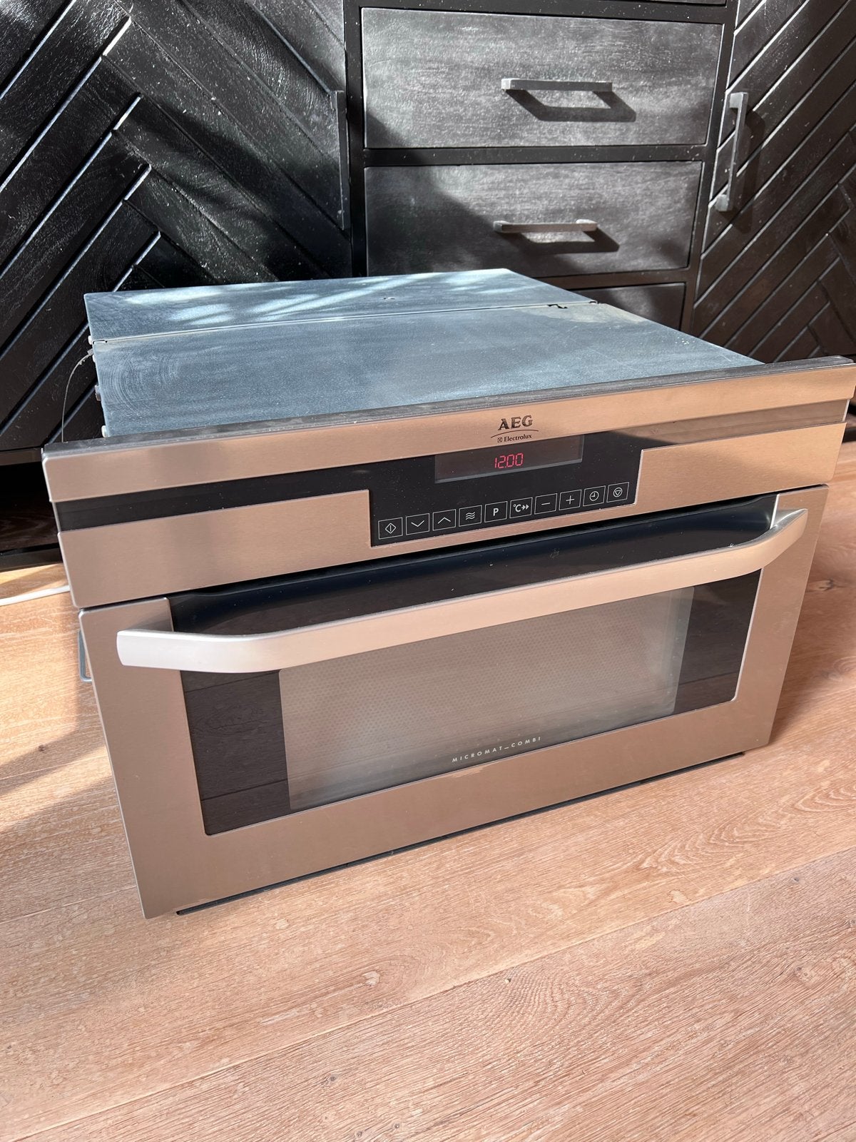 AEG KB9810E-M Inbouw combi magnetronoven, Ophalen, 45 tot 50 cm, Gebruikt, Combi-oven
