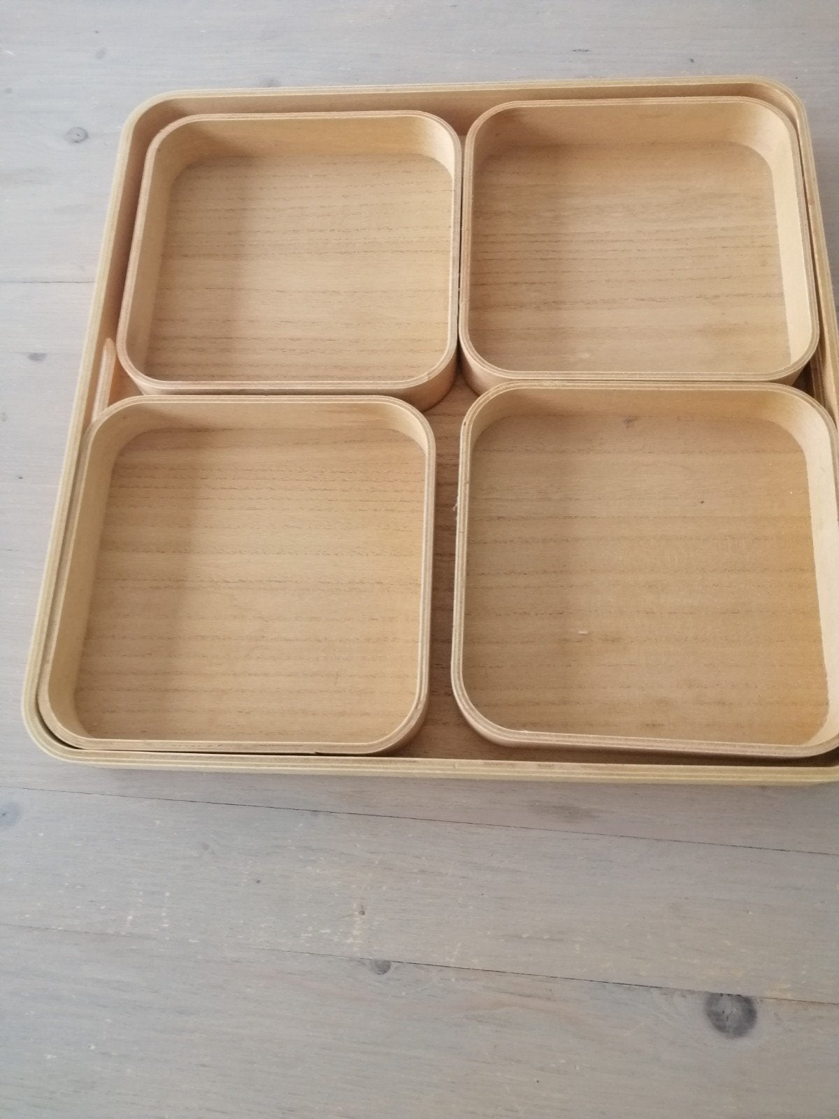 MDF Houten Dienblad met Inzetbakjes, Ophalen of Verzenden, Zo goed als nieuw, Met opstaande rand, Dienblad