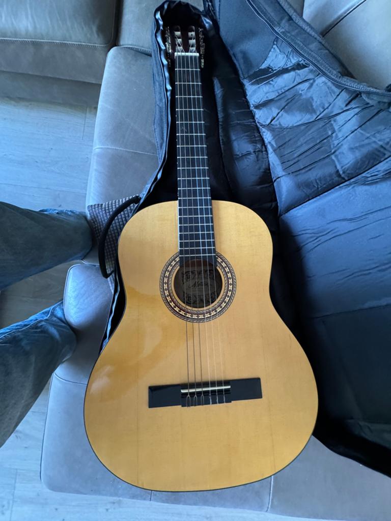 Motion akoestische gitaar met hoes, Ophalen of Verzenden, Gebruikt, Klassieke of Spaanse gitaar, Met koffer
