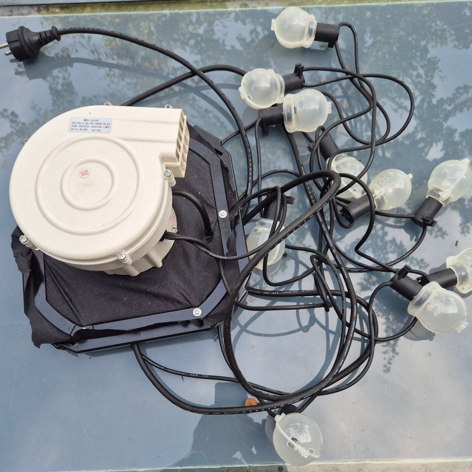 Opblaasbare decoratie met verlichting en ventilator, Ophalen of Verzenden, Gebruikt, Overige typen