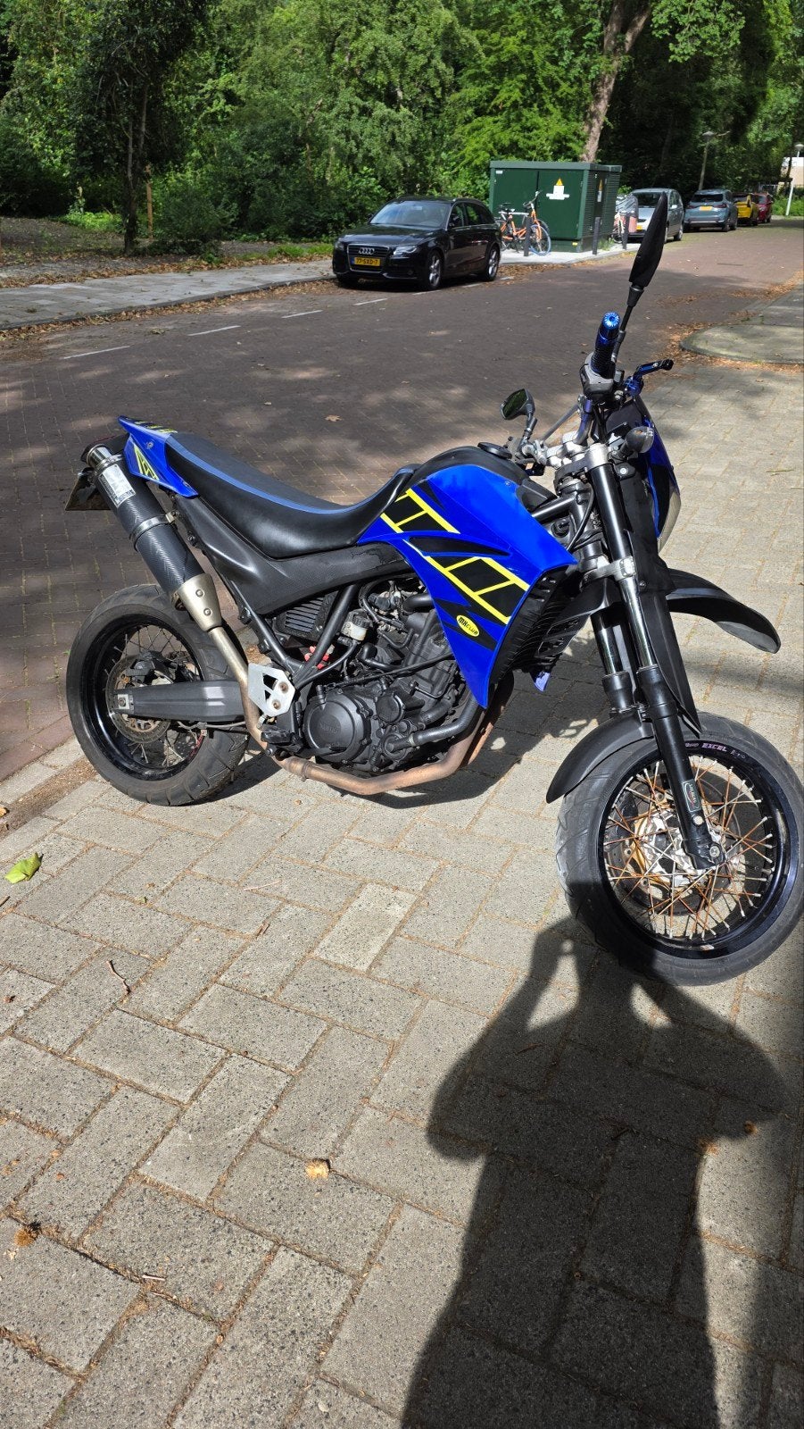 Yamaha XT660X Supermoto - Blauw/Geel, 48333 km, Motoren, Motoren | Yamaha, Gebruikt, Particulier, Meer dan 35 kW, Minimaal motorrijbewijs A2