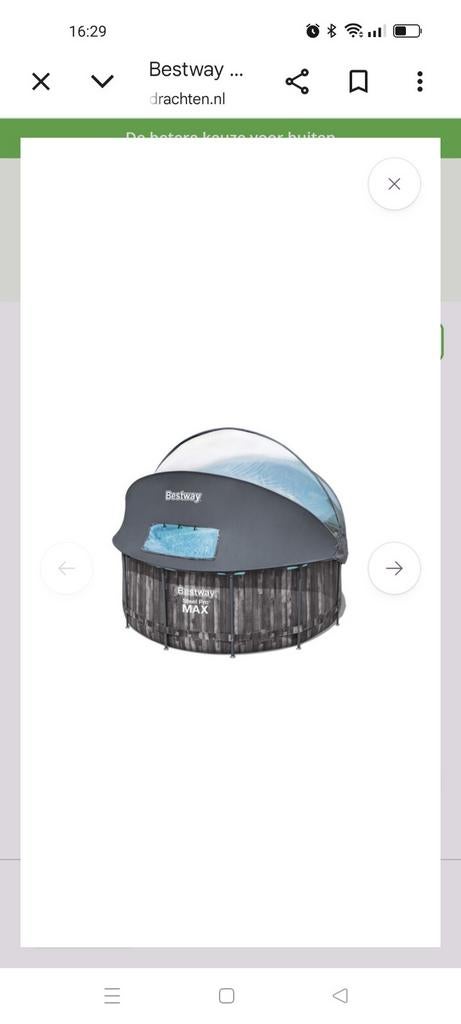 Bestway Steel Pro MAX Zwembad met overkapping, Tuin en Terras, Zwembaden, Rond, 300 cm of meer, Zo goed als nieuw, Opzetzwembad