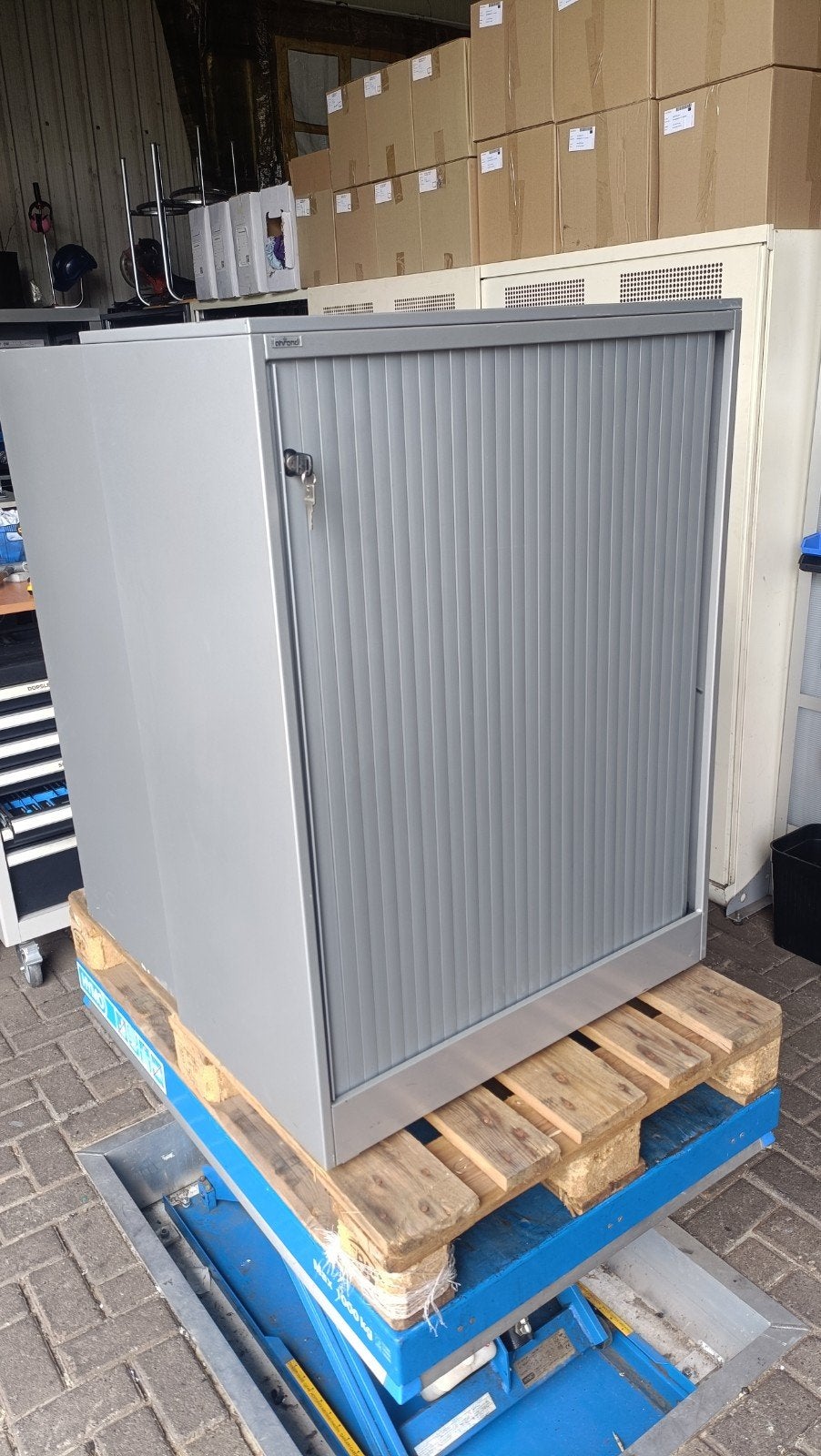 Half hoge 80 cm breed Ahrend metalen roldeurkasten, Gebruikt, R, H, Metaal