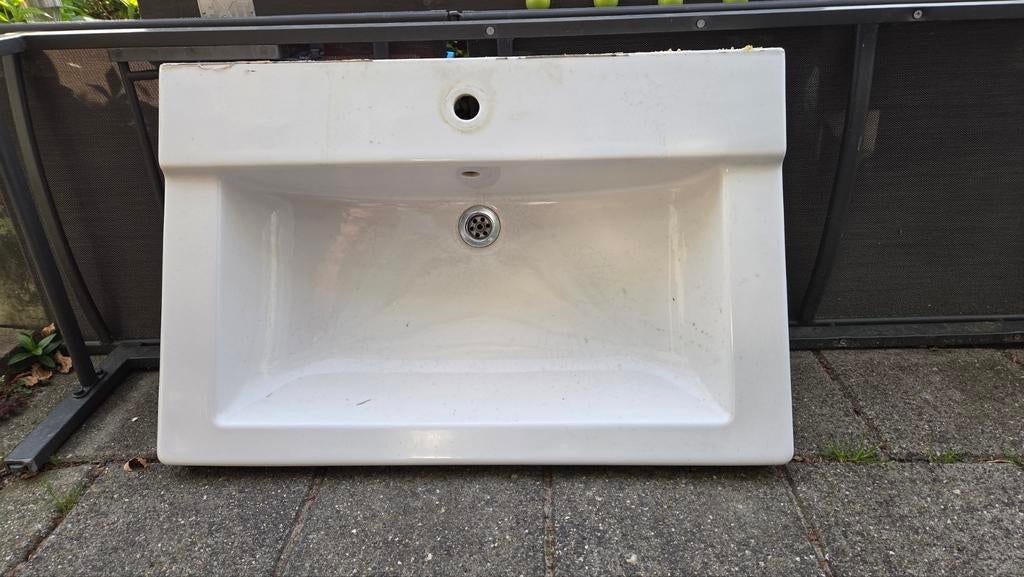 Keramische wastafel - Oude IKEA maat, Doe-het-zelf en Verbouw, Ophalen, Gebruikt, Wastafel
