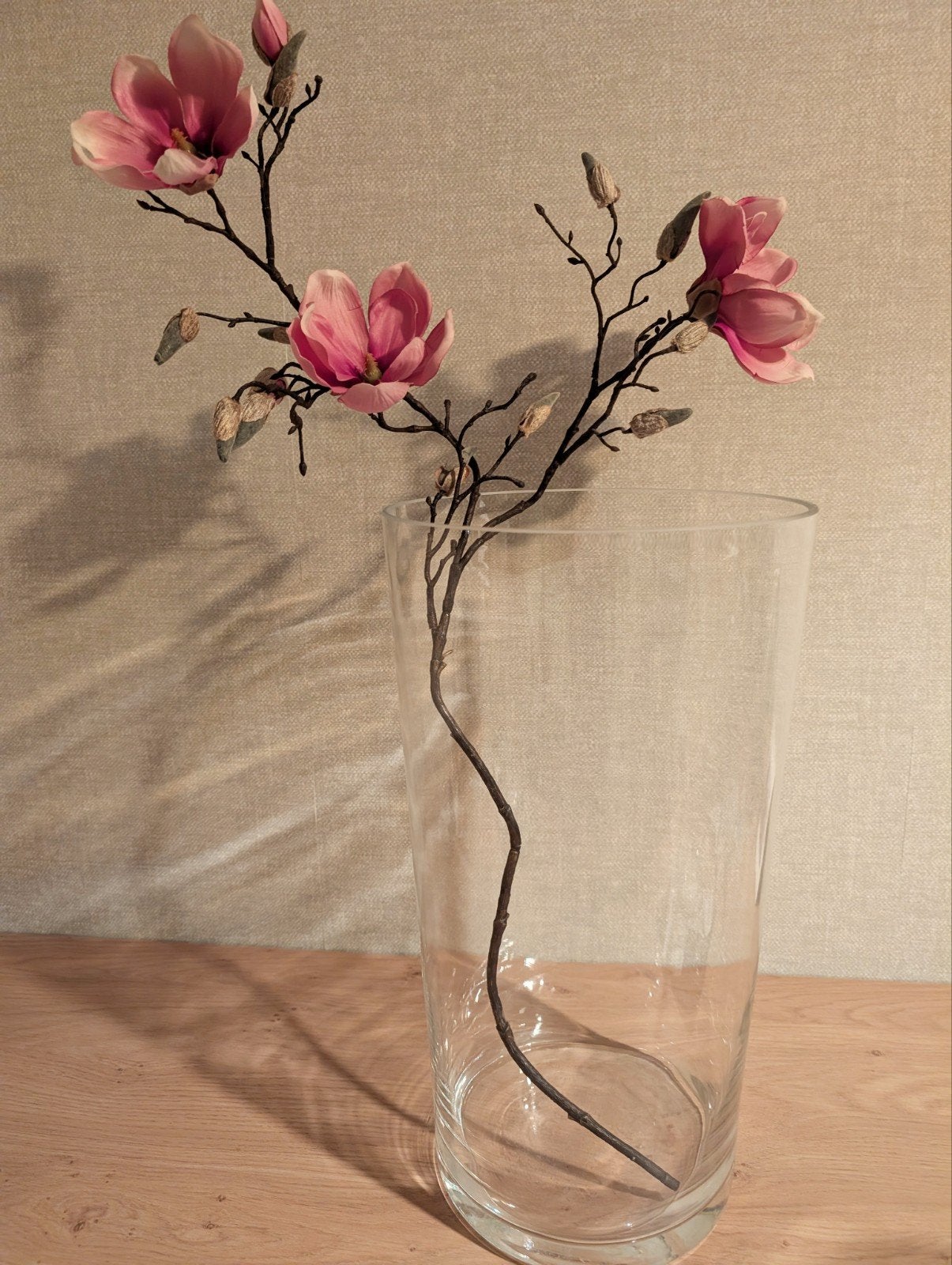 Grote stevige glazen vaas - 45 cm hoog, 24 cm breed, Ophalen, Gebruikt, Transparant, Glas