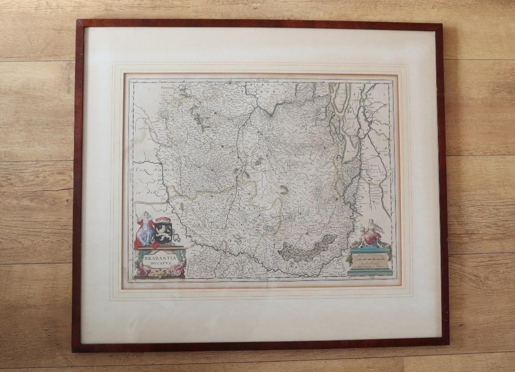 Antieke kaart Brabant 1645, Willem Blaeu, Ophalen of Verzenden