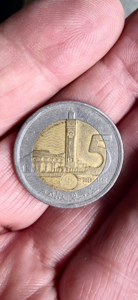 munt:  5 DIRHAM  MAROKKO, Ophalen of Verzenden, Overige landen, Losse munt