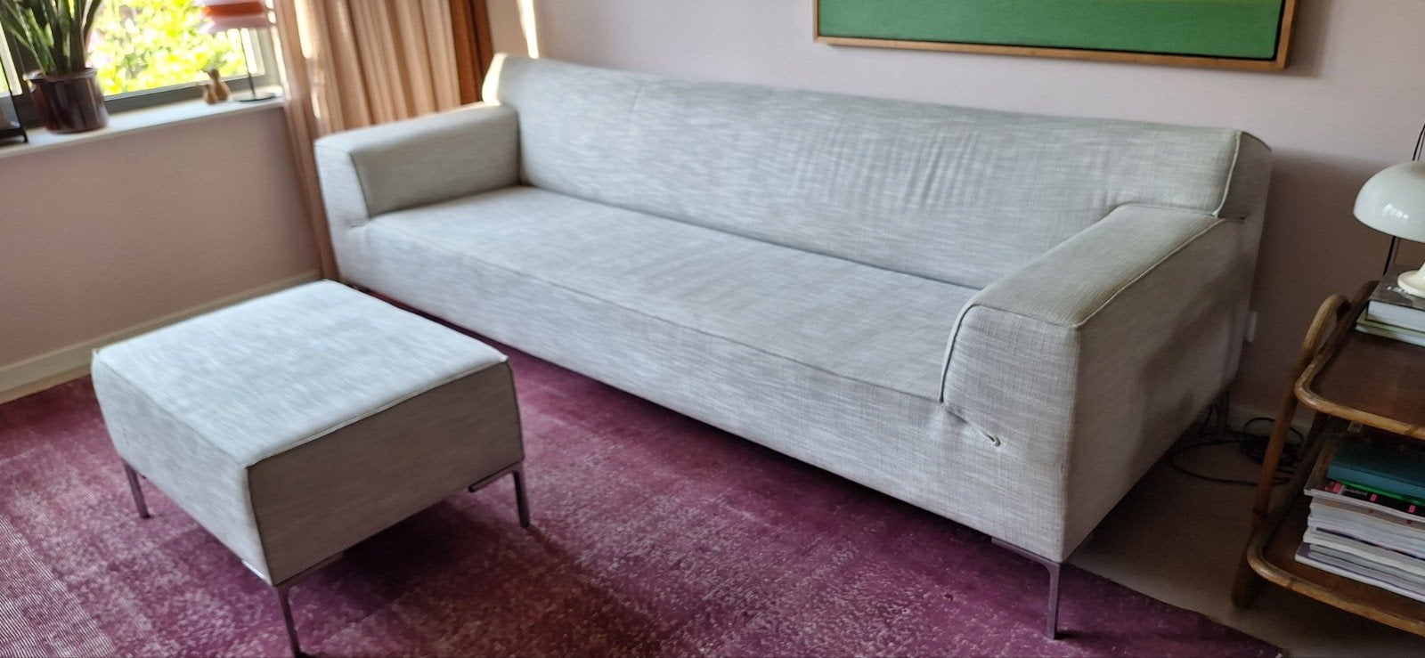Design 4 zits bank met poef van Design on Stock, Huis en Inrichting, 250 tot 300 cm, 75 tot 100 cm, Ophalen of Verzenden, Rechte bank
