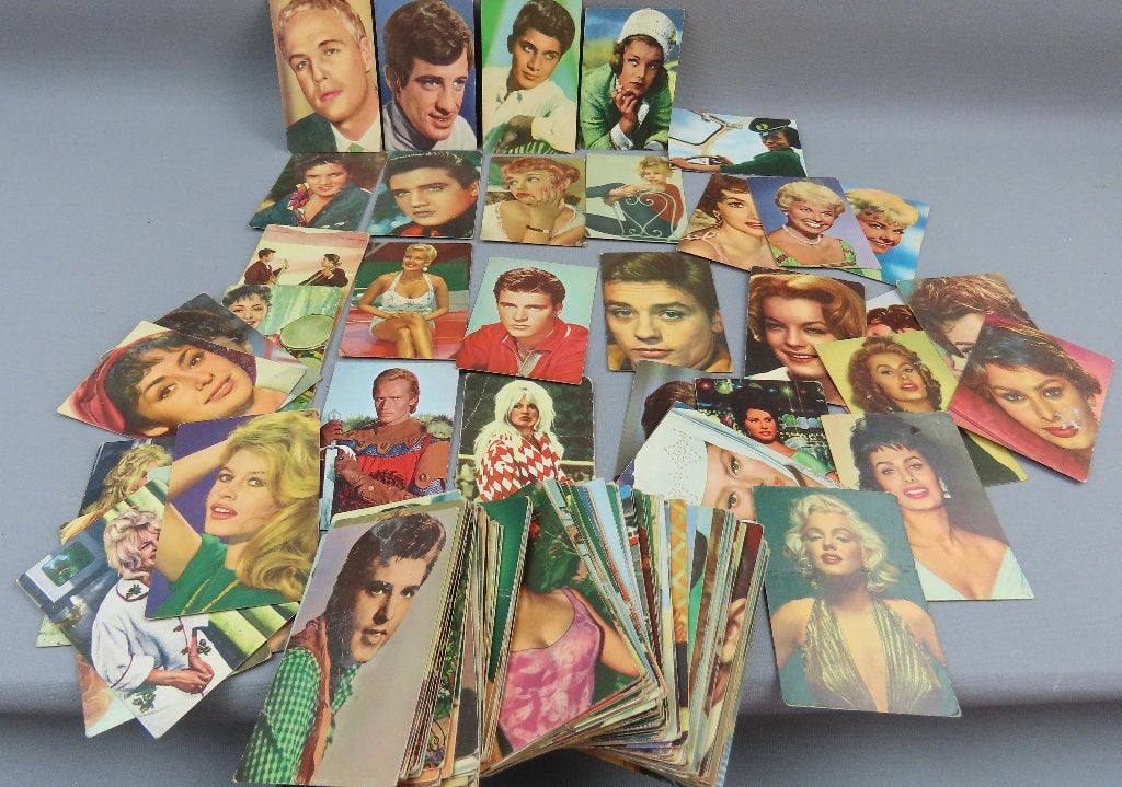 Vintage  kaarten Hollywood sterren 20ste eeuw 154 stuks, Ophalen of Verzenden