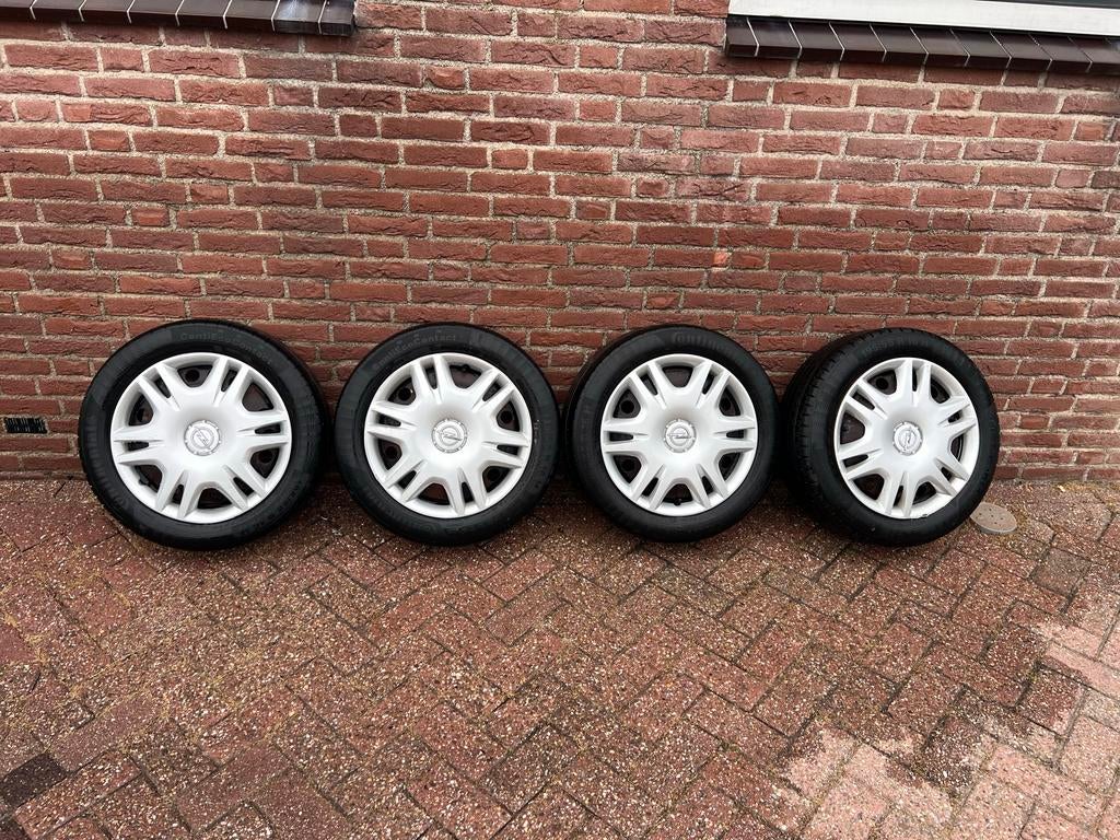 Zomerwielen Opel Corsa E - Continental 195-55-R16, Auto-onderdelen, Ophalen, Gebruikt, Overige, Banden en Velgen