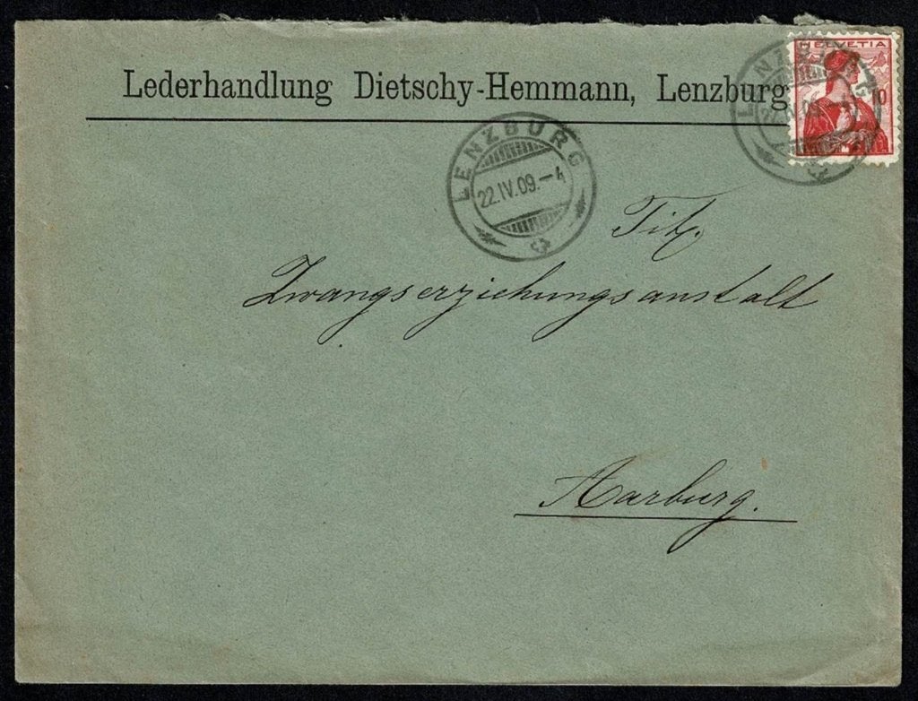Zwitserland : envelop afgestempeld LENZBURG 22.IV.09, Postzegels en Munten, Brieven en Enveloppen | Buitenland, Verzenden, Envelop