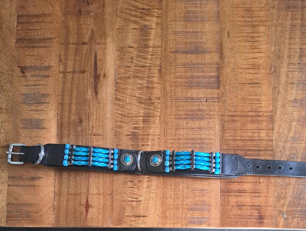 NIEUWE HALSBAND ECHT LEER 50,5 CM BREED 5CM, Ophalen of Verzenden, Nieuw