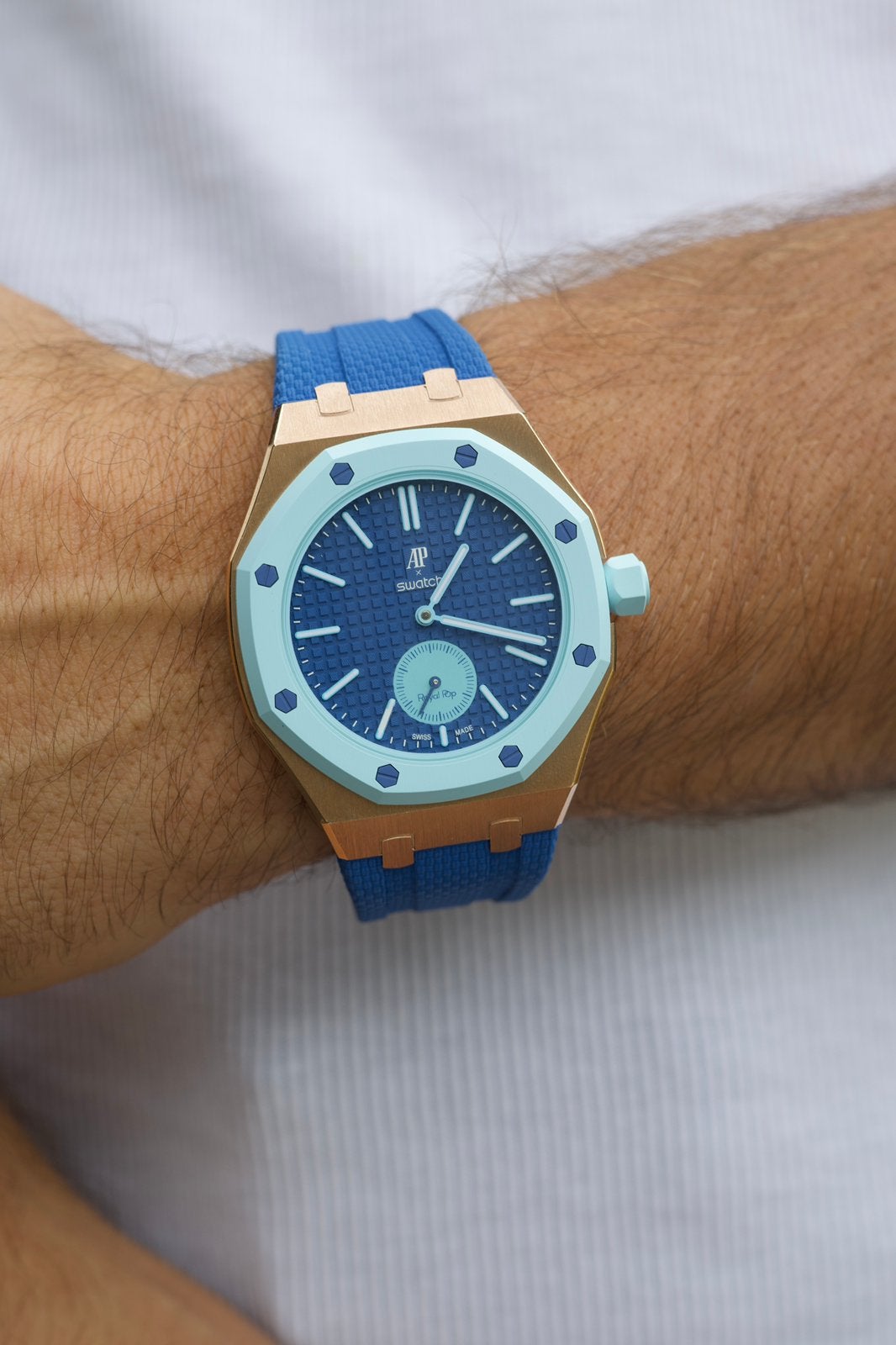 Stalen AP x Swatch Royal Pop Horlogebandje - Blauw, --, Nieuw, Ophalen of Verzenden, --