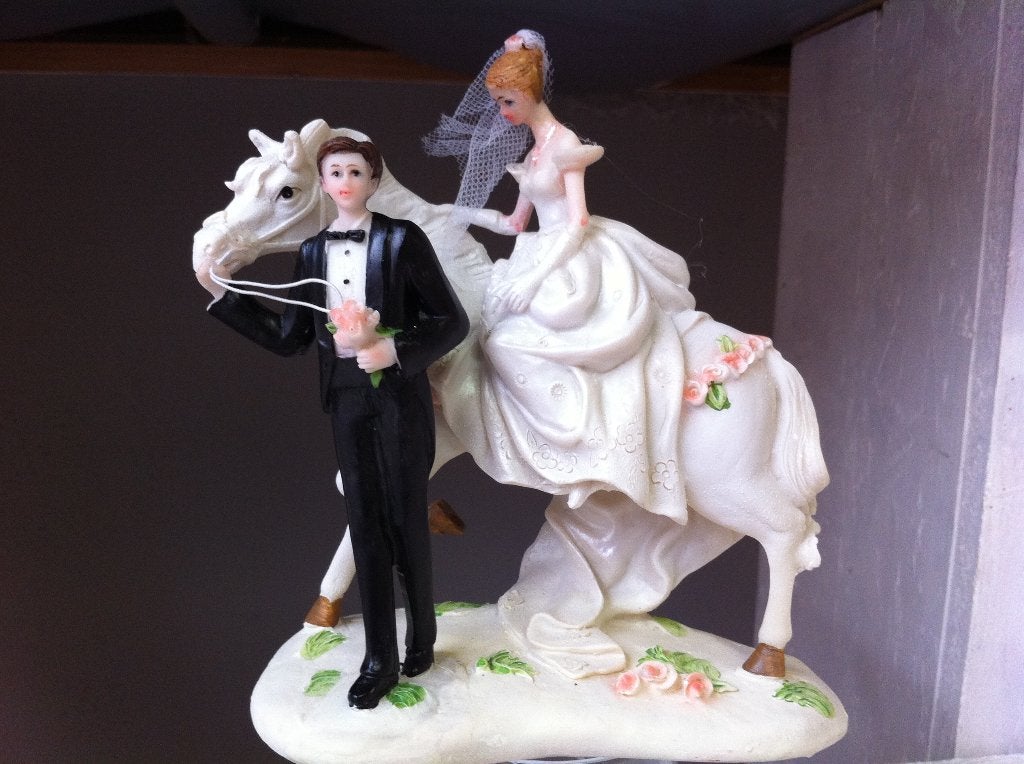 taart topper bruidspaar met paard, Ophalen of Verzenden, Nieuw, Versiering, Geboorte of Huwelijk