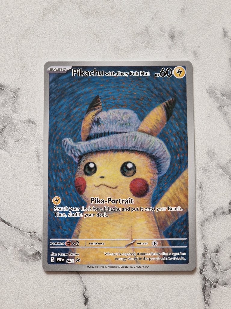 Pikachu Grey Felt Hat X van Gogh - PSA 10 CONTENDER!, Ophalen of Verzenden, Nieuw