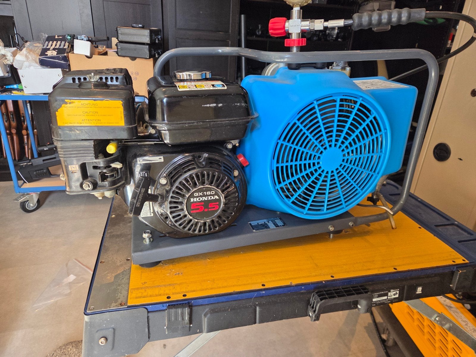 Bauer Junior 2 duikcompressor - Honda GX160 motor, Watersport en Boten, Duiken, Ophalen, Zo goed als nieuw, Overige typen