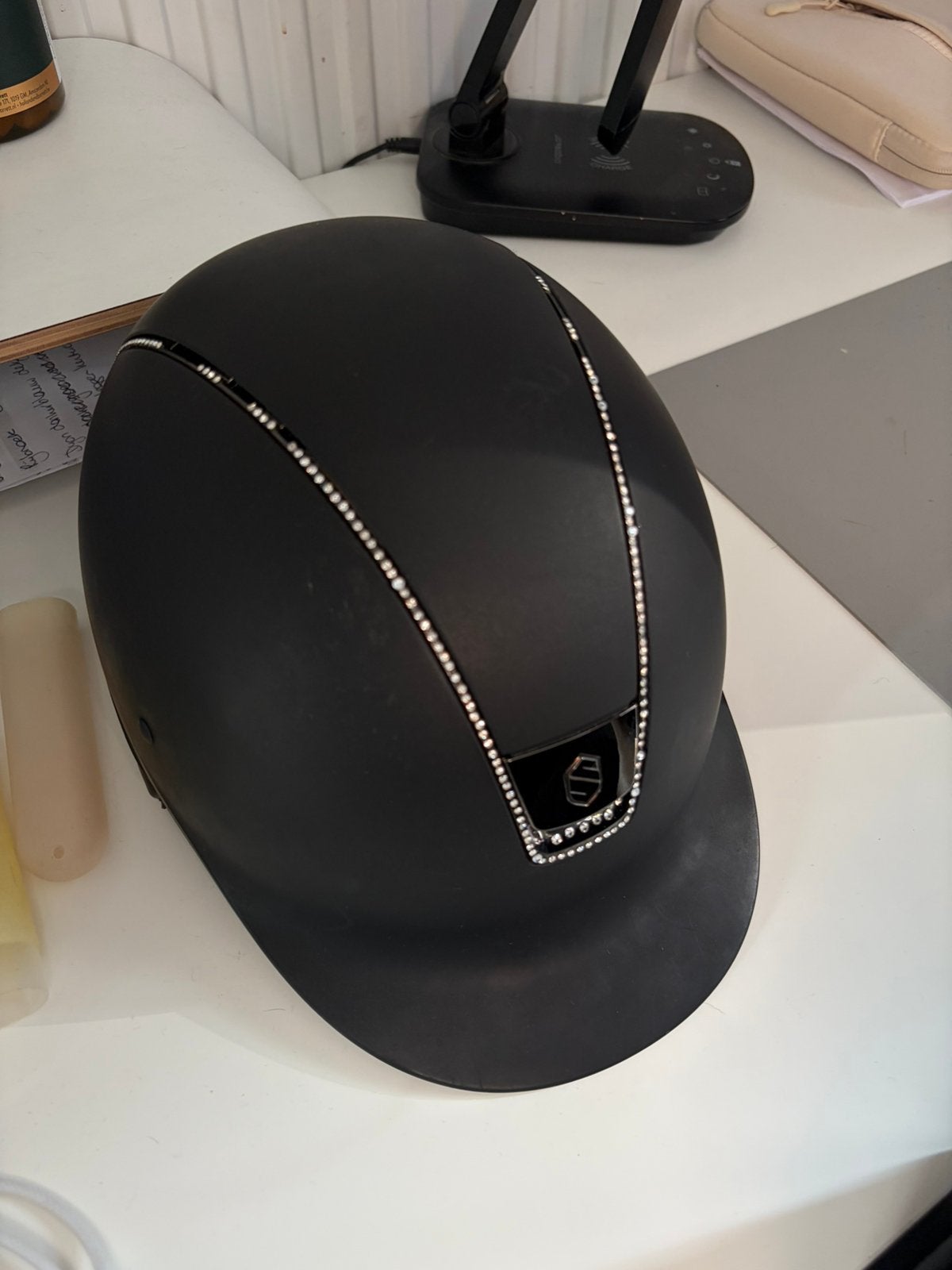 Samshield cap swarovski, Dieren en Toebehoren, Paardrijkleding, Zo goed als nieuw, Springen, Ophalen of Verzenden