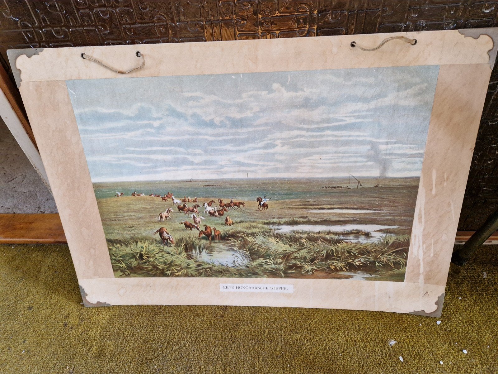 Oude Hongaarse Steppe print - Paarden en Herders, Ophalen, Natuur en Biologie