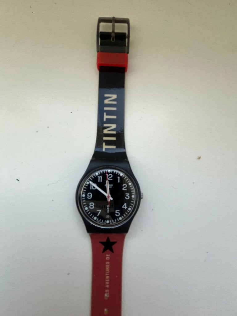 Swatch oorloge TinTin, Kunststof, Polshorloge, Swatch, Kunststof