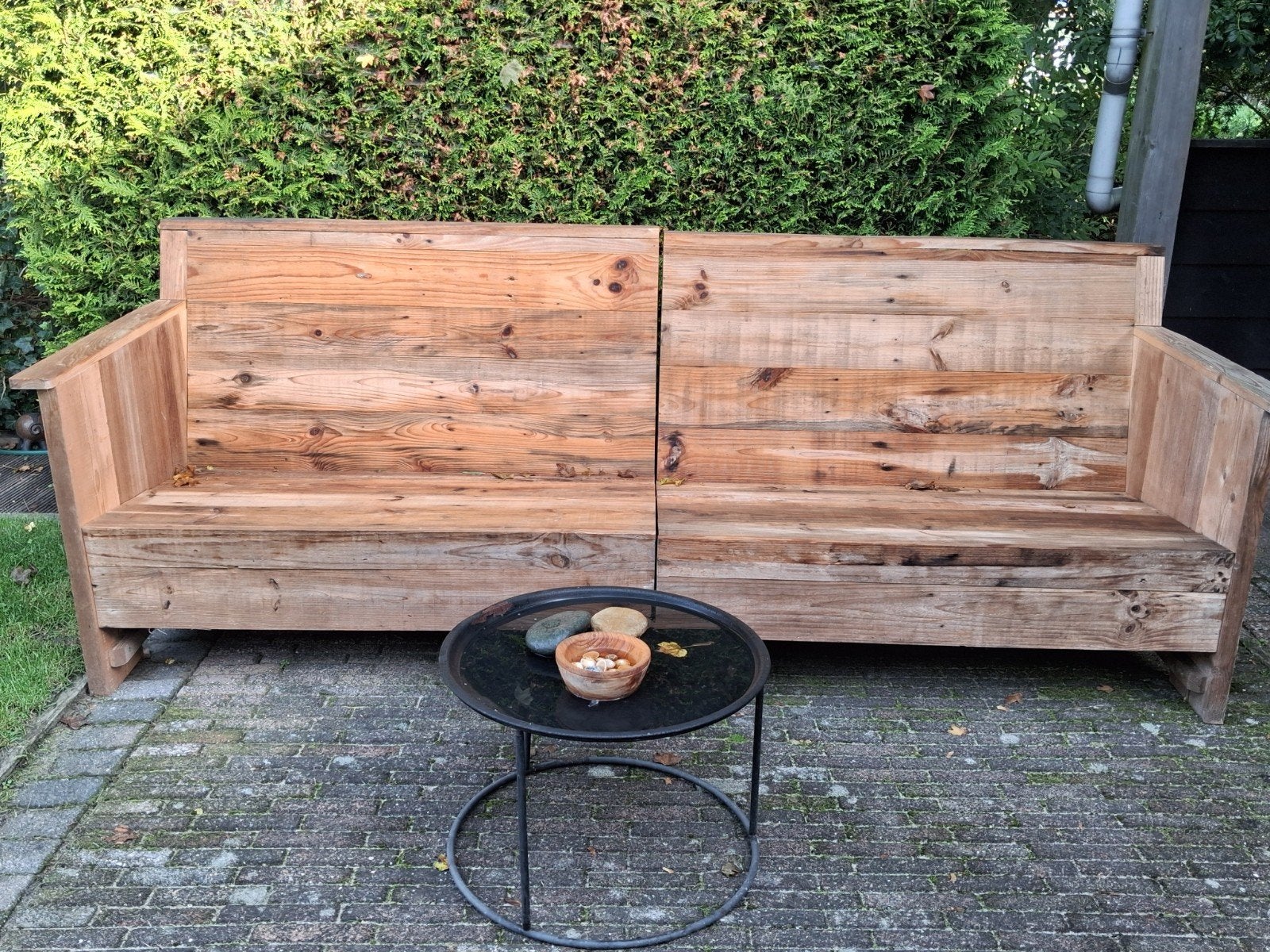 Royale houten tuinbank, Ophalen, Gebruikt, Hout