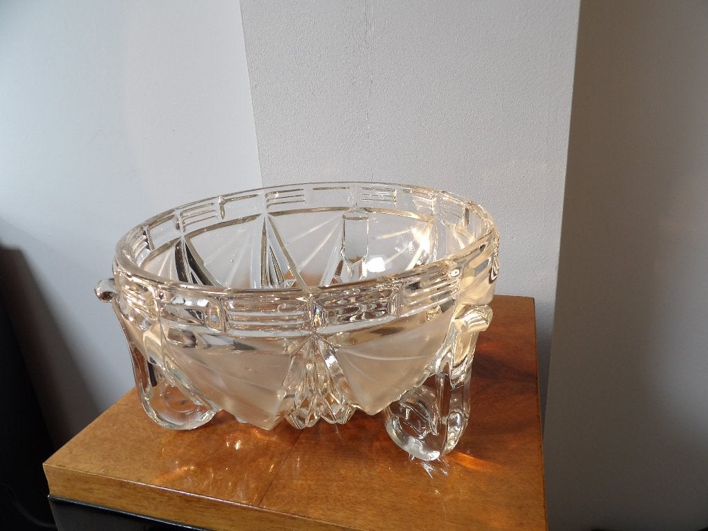 Gave Art Deco Schaal/Coupe Libochovice/SKLO Tsjechië, Antiek en Kunst, Ophalen of Verzenden