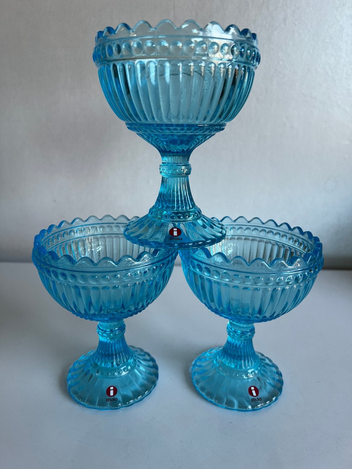 3 Iittala Marimekko Maribowl Mariskooli Schaal Turquois Blue, Schaal, Rond, Ophalen of Verzenden, Glas