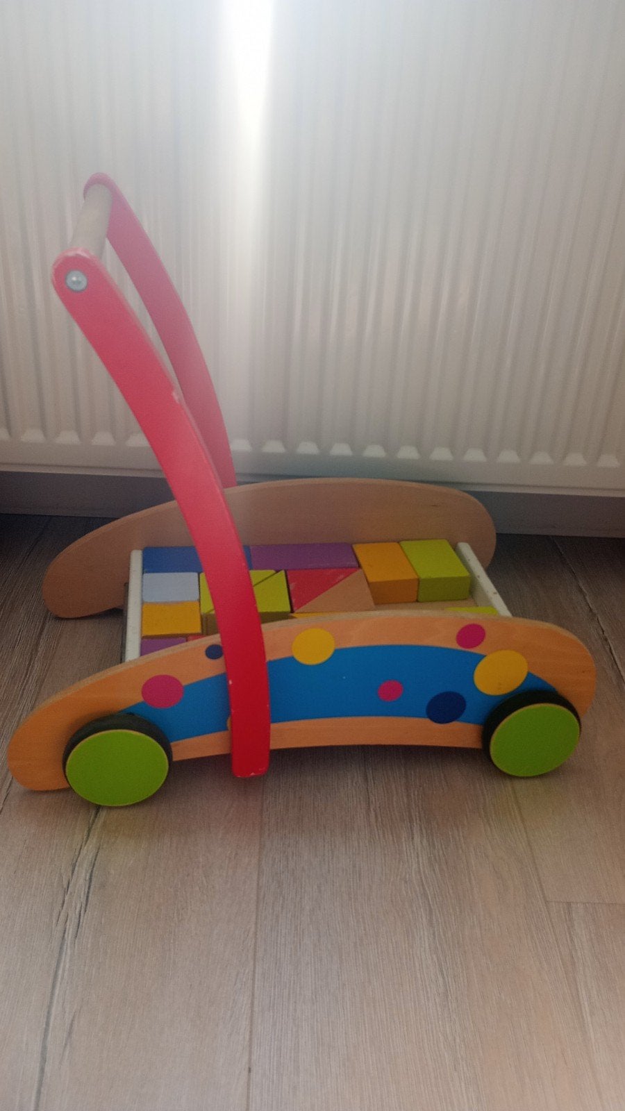 Houten loopwagen met blokken, Ophalen, Gebruikt, Overige typen, Met wieltjes