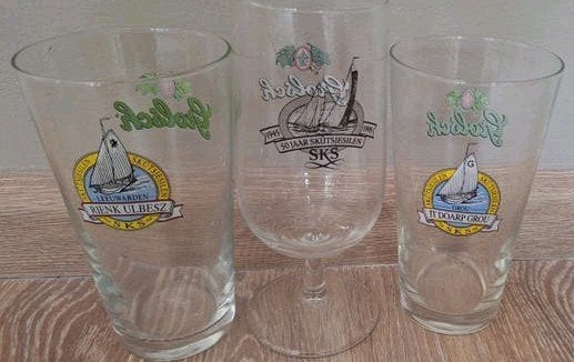 Grolsch Skûtsjesilen Rienk Ulbesz Grou glazen bierglas, Ophalen, Gebruikt, Glas of Glazen, Grolsch