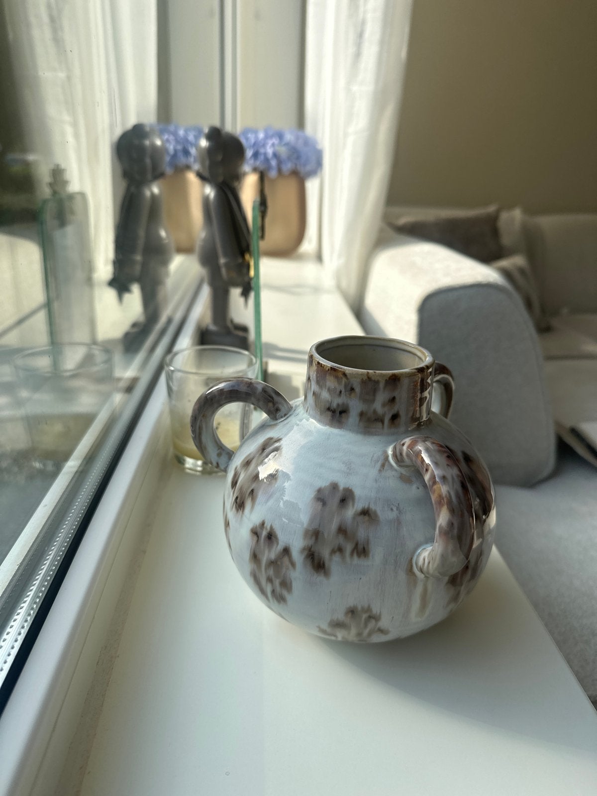 Decoratieve vaas met handvatten, 15cm hoog, Antiek en Kunst, Antiek | Vazen, Ophalen