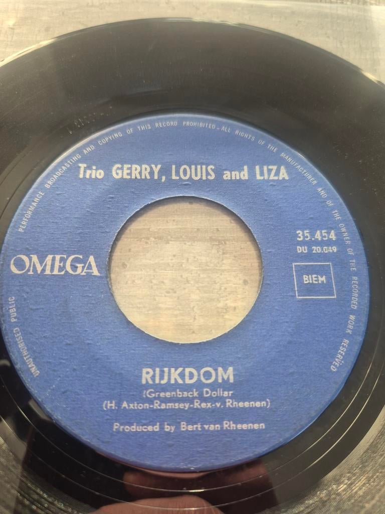 Zeldzame oude piraten single van Trio Gerry,Louis and Liza, Ophalen of Verzenden, Gebruikt, 7 inch, Nederlandstalig