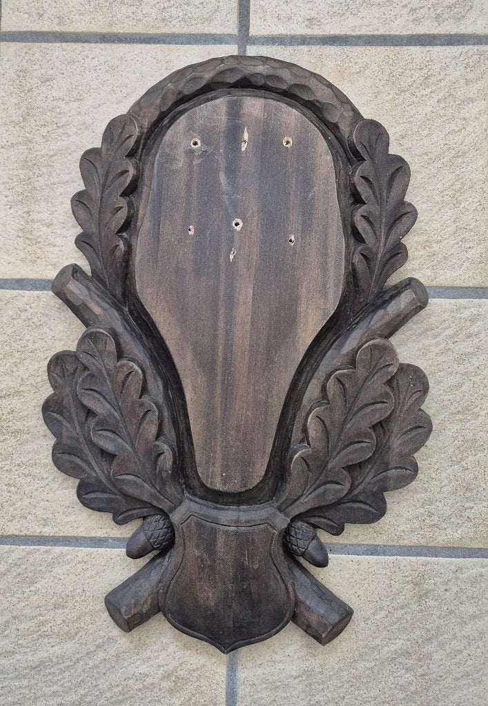 Schitterende handgestoken Black Forest trofeeplank € 15,00, Ophalen of Verzenden, Gebruikt, Hert, Gewei of Kop