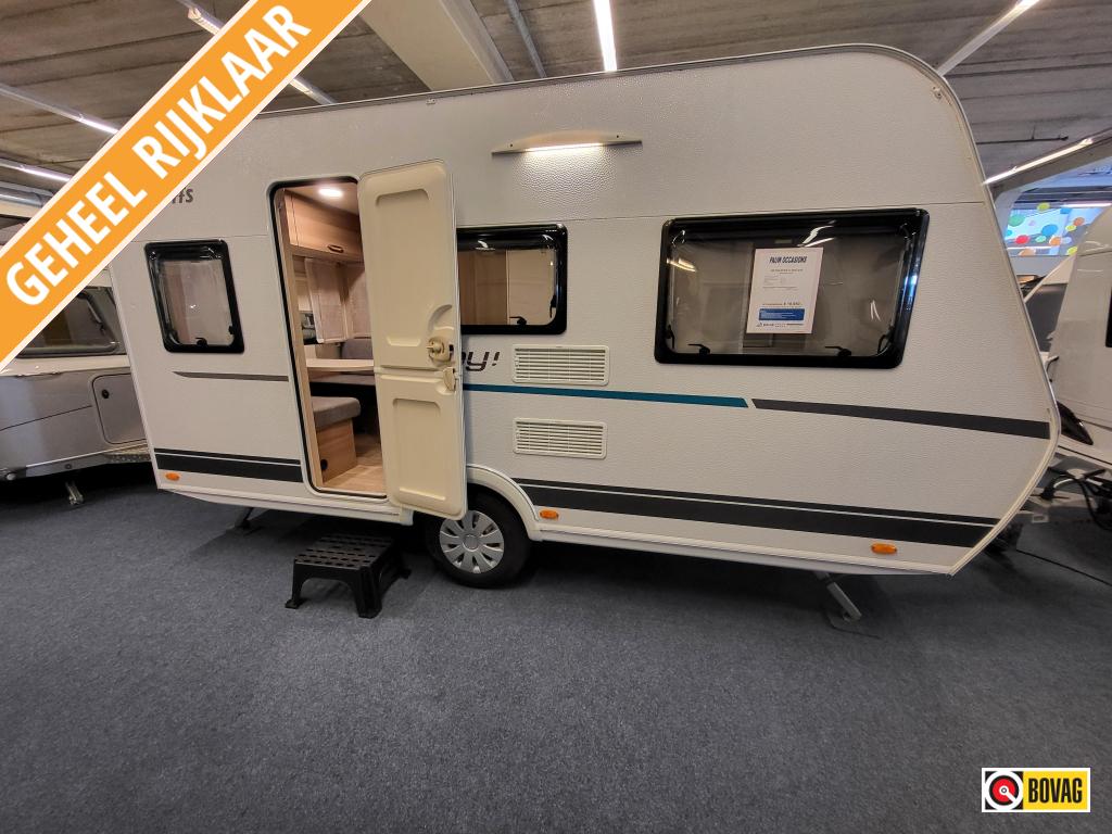 Dethleffs C'Joy 410; netjes met voortent en 810 kg leeg, Caravans en Kamperen, Standaardzit, Bedrijf, Schokbreker, Dethleffs