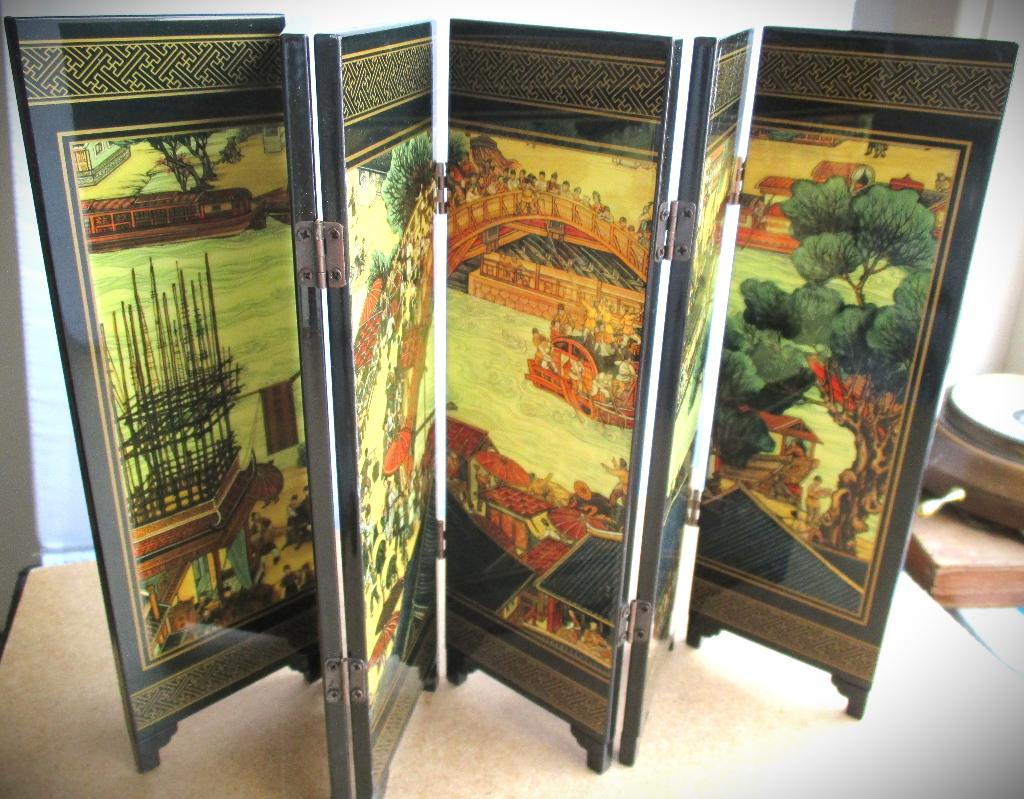 Kamerscherm~Lachineuse Miniatuur Scherm~Chinese voors, Ophalen of Verzenden, Gebruikt