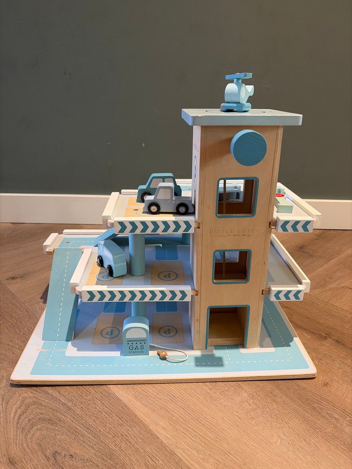 Houten garage Little Dutch met accessoires, Kinderen en Baby's, Ophalen of Verzenden, Gebruikt, Overige typen