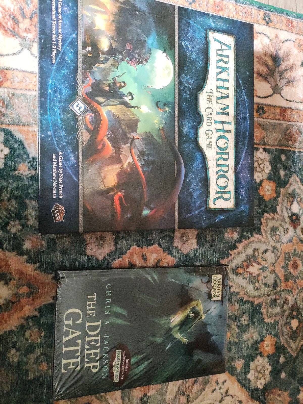 Arkham Horror The Card Game + The Deep Gate boek, Een of twee spelers, Ophalen of Verzenden, Gebruikt, Fantasy Flight Games