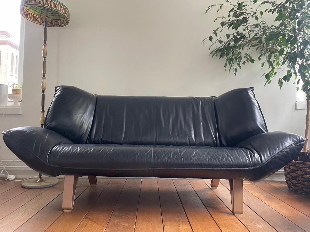 Leolux Tango - vintage design lederen bank, Huis en Inrichting, Banken | Bankstellen, Ophalen, Gebruikt, 150 tot 200 cm, Tweepersoons
