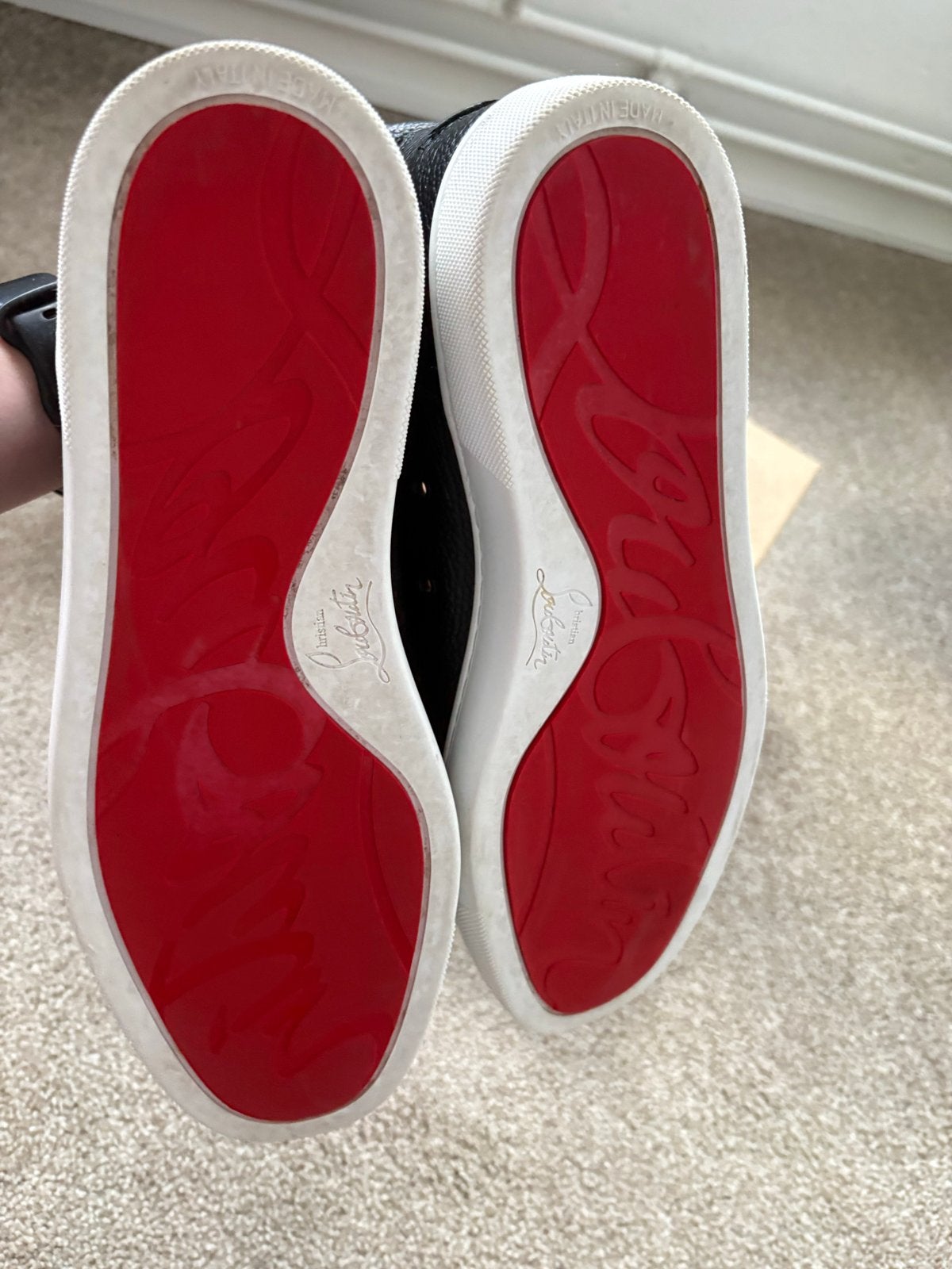 Christian Louboutin Rantulow Flat Heren Schoenen Maat 42, Ophalen, Zo goed als nieuw, Zwart, Sneakers of Gympen