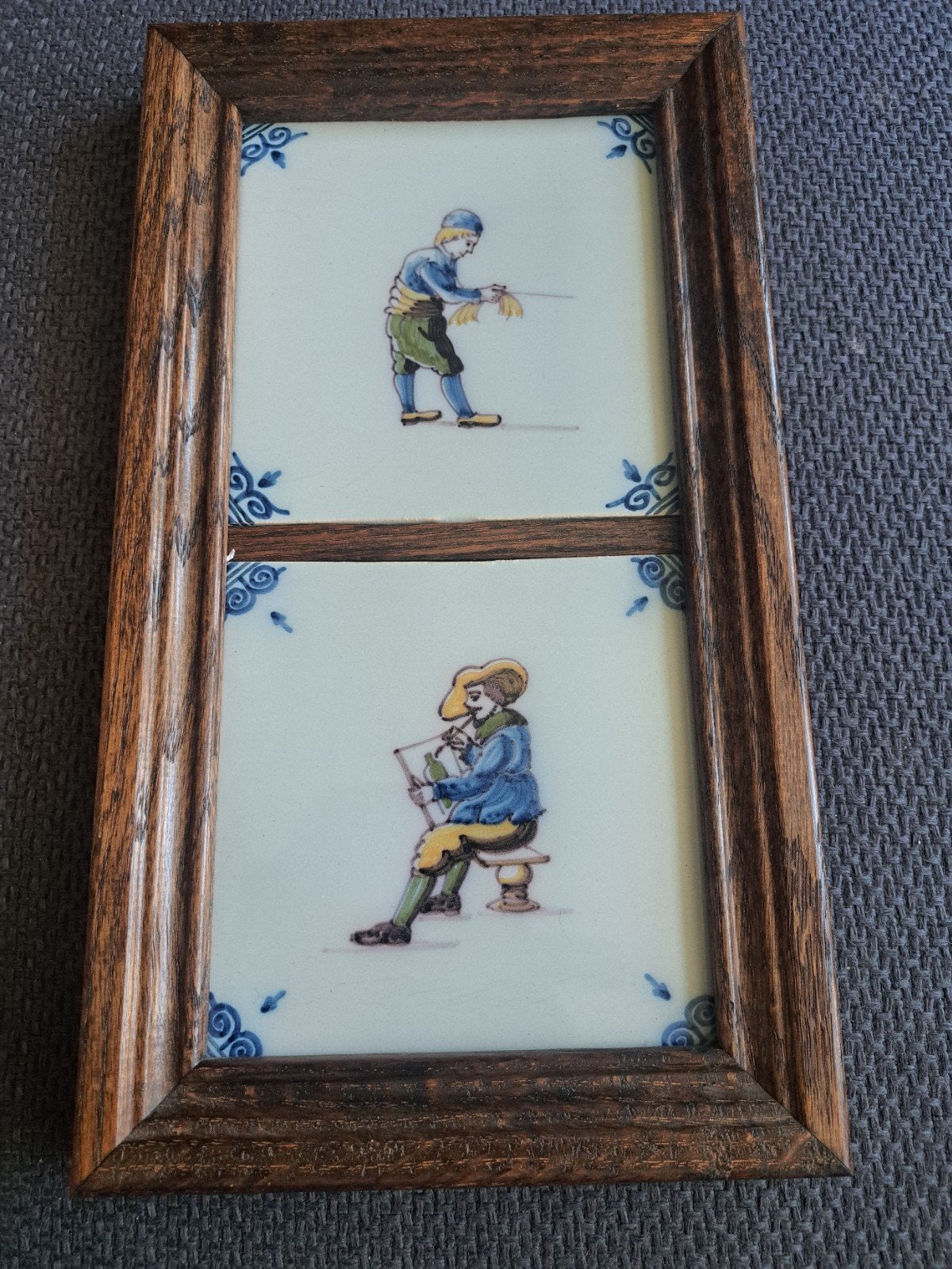 2 x tichelaar makkum tegels in lijst, Antiek en Kunst, Antiek | Wandborden en Tegels, Ophalen of Verzenden