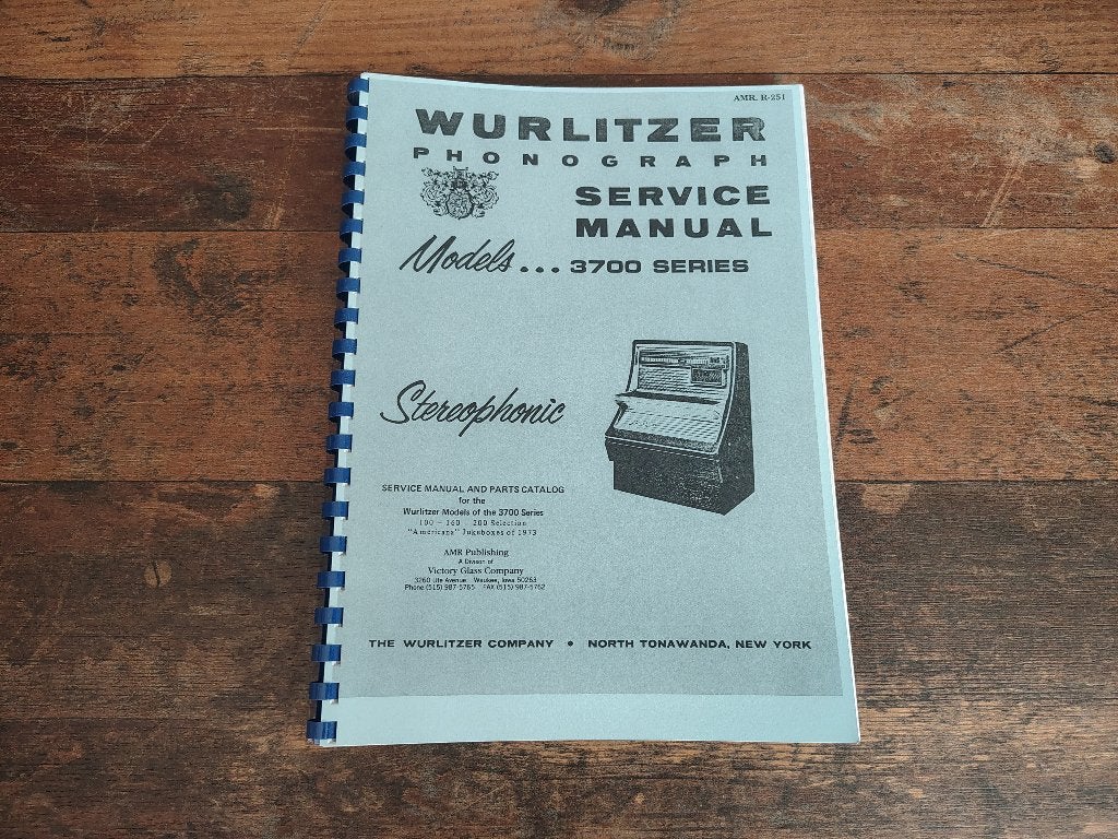 Service Manual: Wurlitzer 3700 (1973) jukebox nieuw !!, Ophalen of Verzenden, Nieuw, 1950 tot 1960, Seeburg