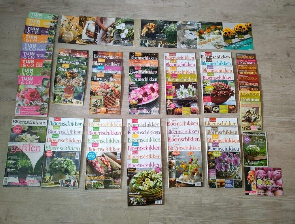 Tijdschriften Bloemschikken + Tuin&CO, Ophalen, Zo goed als nieuw