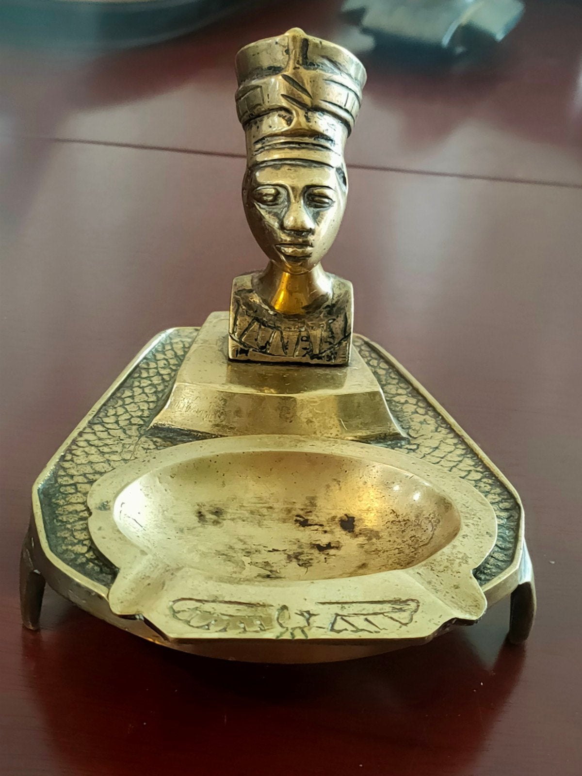 Vintage Koperen/Bronzen Nefertiti Asbak - Egyptische Revival, Ophalen of Verzenden