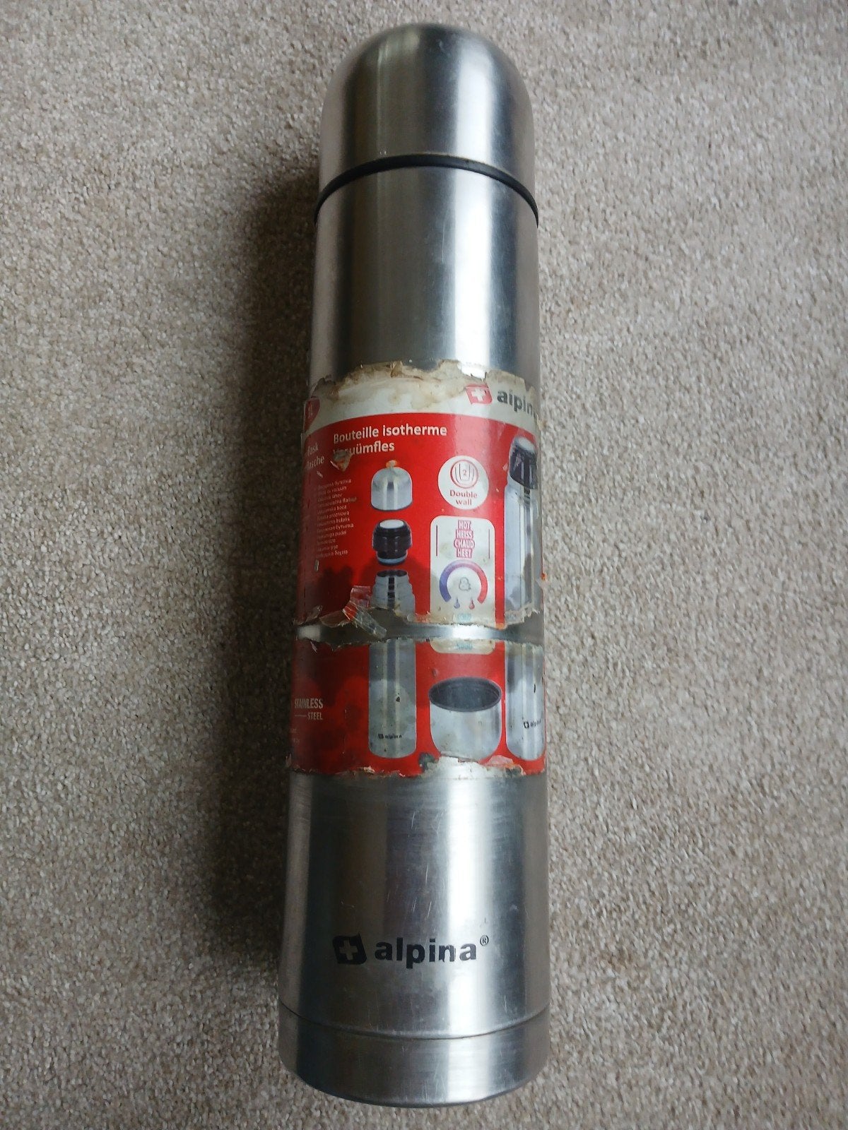 Thermoskan 1 liter merk Alpina, Ophalen