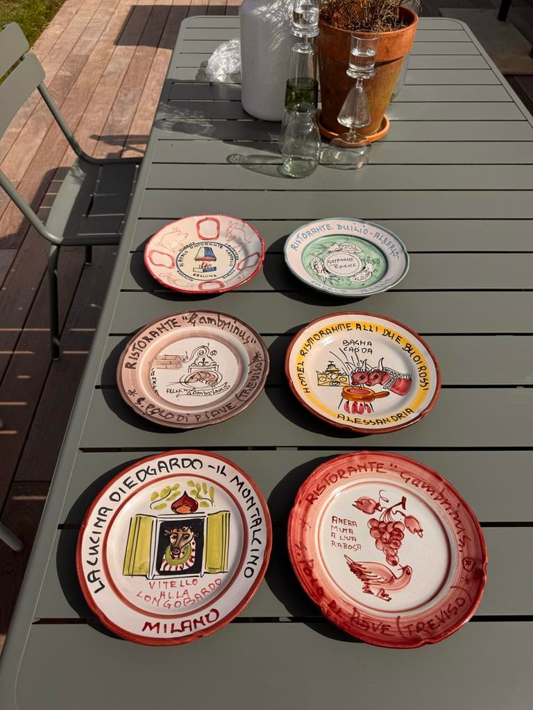 Buon Ricordo Italiaanse aardewerk 6 borden Ceramica Solimene, Huis en Inrichting, Keuken | Servies, Gebruikt, Ophalen of Verzenden